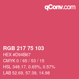 Color code: RGB 217 75 103 | qconv.com