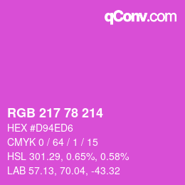 カラーコード: RGB 217 78 214 | qconv.com