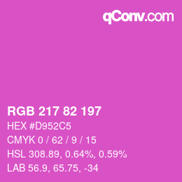 Color code: RGB 217 82 197 | qconv.com