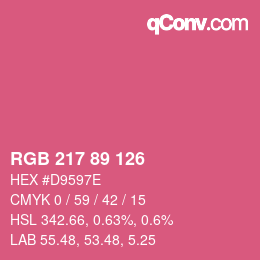 颜色代码: RGB 217 89 126 | qconv.com