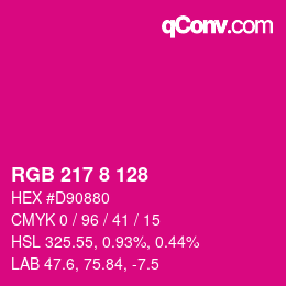 Color code: RGB 217 8 128 | qconv.com