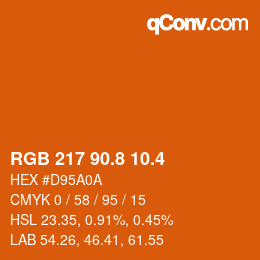 カラーコード: RGB 217 90.8 10.4 | qconv.com