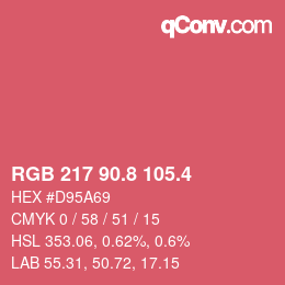 カラーコード: RGB 217 90.8 105.4 | qconv.com