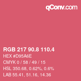 カラーコード: RGB 217 90.8 110.4 | qconv.com