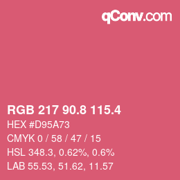 カラーコード: RGB 217 90.8 115.4 | qconv.com