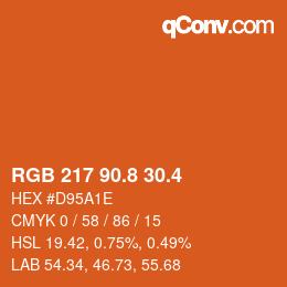 カラーコード: RGB 217 90.8 30.4 | qconv.com