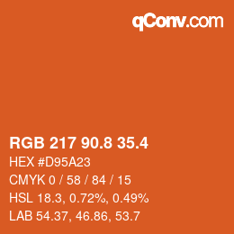 カラーコード: RGB 217 90.8 35.4 | qconv.com