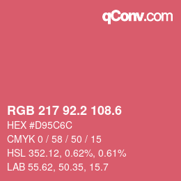 カラーコード: RGB 217 92.2 108.6 | qconv.com