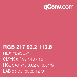 カラーコード: RGB 217 92.2 113.6 | qconv.com