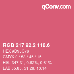 カラーコード: RGB 217 92.2 118.6 | qconv.com