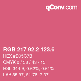 カラーコード: RGB 217 92.2 123.6 | qconv.com