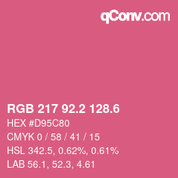 カラーコード: RGB 217 92.2 128.6 | qconv.com