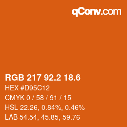 カラーコード: RGB 217 92.2 18.6 | qconv.com
