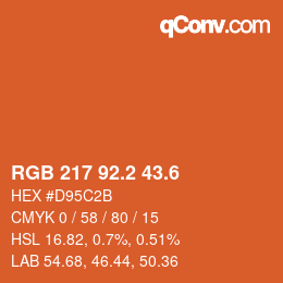 カラーコード: RGB 217 92.2 43.6 | qconv.com