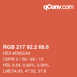 カラーコード: RGB 217 92.2 68.6 | qconv.com
