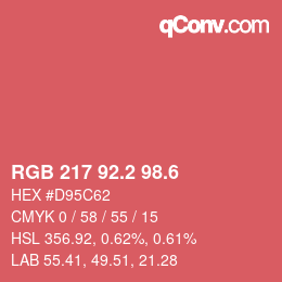 カラーコード: RGB 217 92.2 98.6 | qconv.com