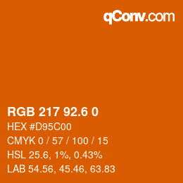 カラーコード: RGB 217 92.6 0 | qconv.com