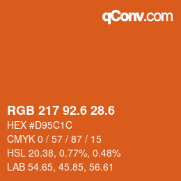カラーコード: RGB 217 92.6 28.6 | qconv.com