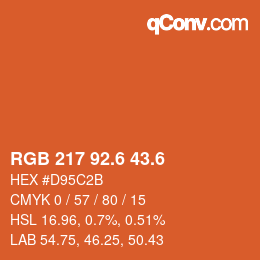 カラーコード: RGB 217 92.6 43.6 | qconv.com