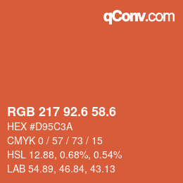 カラーコード: RGB 217 92.6 58.6 | qconv.com