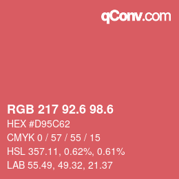 カラーコード: RGB 217 92.6 98.6 | qconv.com