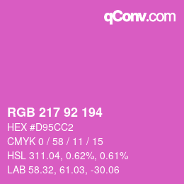 カラーコード: RGB 217 92 194 | qconv.com