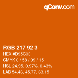 カラーコード: RGB 217 92 3 | qconv.com