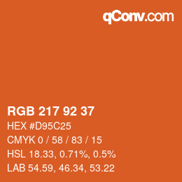 カラーコード: RGB 217 92 37 | qconv.com