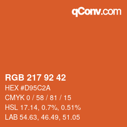カラーコード: RGB 217 92 42 | qconv.com