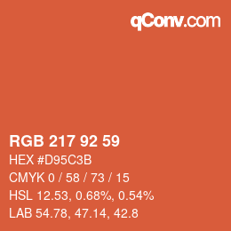 Farbcode: RGB 217 92 59 | qconv.com