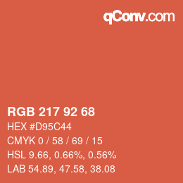 カラーコード: RGB 217 92 68 | qconv.com