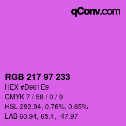 Color code: RGB 217 97 233 | qconv.com