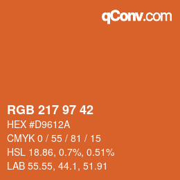 カラーコード: RGB 217 97 42 | qconv.com