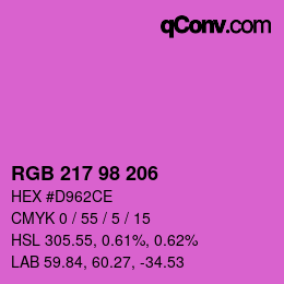Color code: RGB 217 98 206 | qconv.com