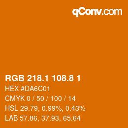 カラーコード: RGB 218.1 108.8 1 | qconv.com