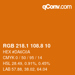 Color code: RGB 218.1 108.8 10 | qconv.com