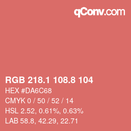 Farbcode: RGB 218.1 108.8 104 | qconv.com