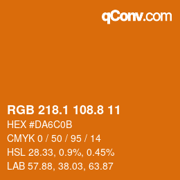 Color code: RGB 218.1 108.8 11 | qconv.com