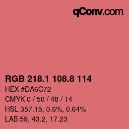 Color code: RGB 218.1 108.8 114 | qconv.com