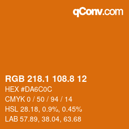 Color code: RGB 218.1 108.8 12 | qconv.com
