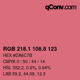 カラーコード: RGB 218.1 108.8 123 | qconv.com