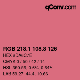 カラーコード: RGB 218.1 108.8 126 | qconv.com