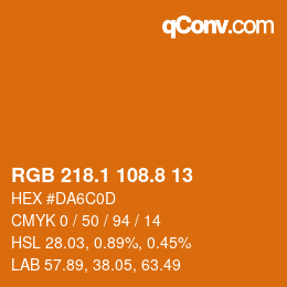 Farbcode: RGB 218.1 108.8 13 | qconv.com