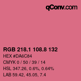 カラーコード: RGB 218.1 108.8 132 | qconv.com