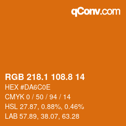 Color code: RGB 218.1 108.8 14 | qconv.com