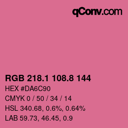 カラーコード: RGB 218.1 108.8 144 | qconv.com