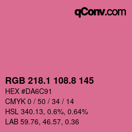 カラーコード: RGB 218.1 108.8 145 | qconv.com