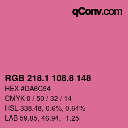 カラーコード: RGB 218.1 108.8 148 | qconv.com
