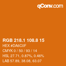 Color code: RGB 218.1 108.8 15 | qconv.com