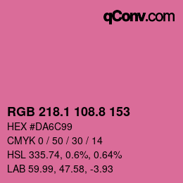 カラーコード: RGB 218.1 108.8 153 | qconv.com